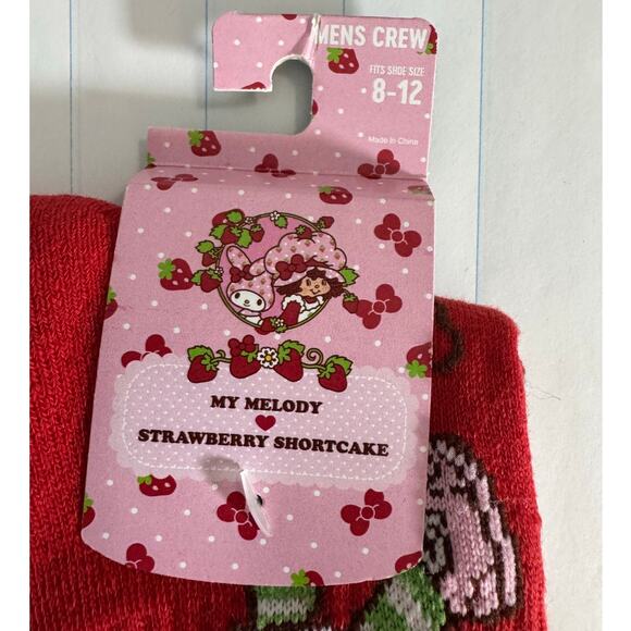 MELODY X STRAWBERRY SHORTCAKE NWT Men's Crew Socks Fits Shoe Size 8 - 12 - Picture 4 of 4